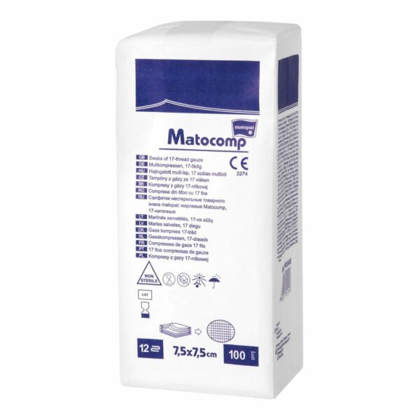 MATOCOMP Mull-lap hajtogatott 7;5CMX7;5CM