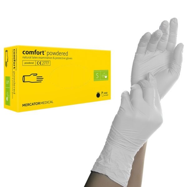 Comfort Latex gumikesztyű fehér S