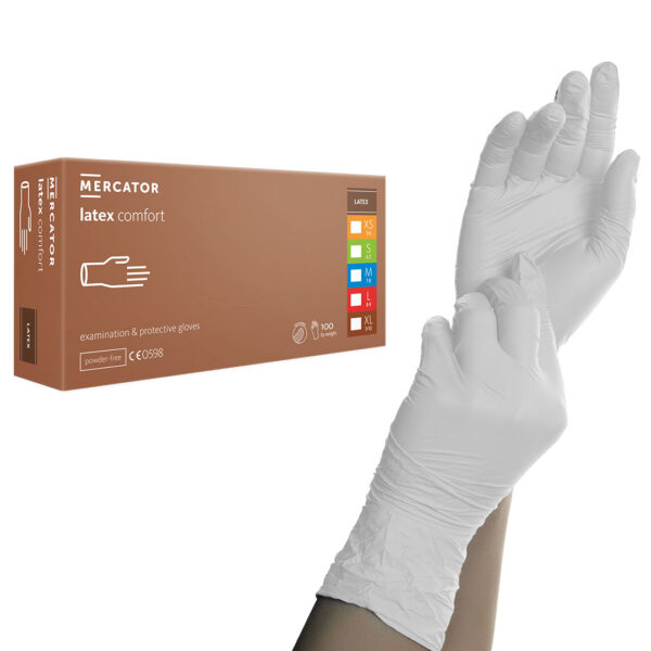 Mercator latex comfort gumikesztyű fehér XL