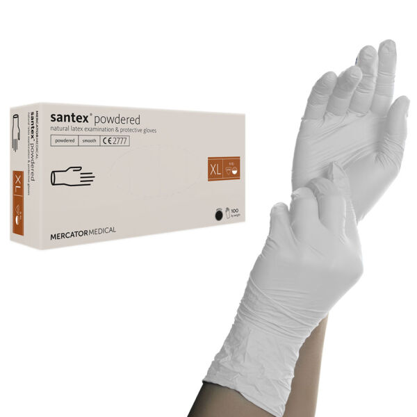 Santex Latex gumikesztyű fehér XL