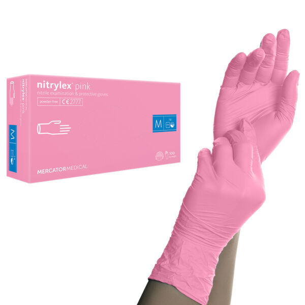 Nitrylex pink nitril gumikesztyű Rózsaszín M