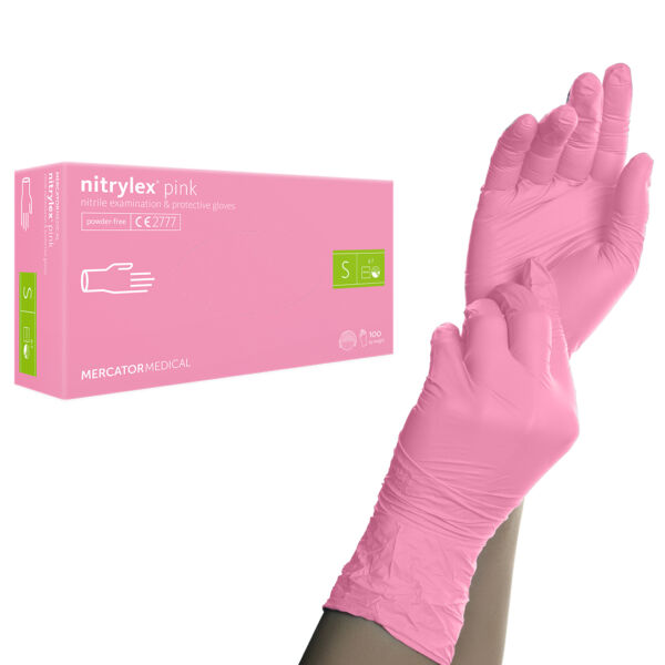 Nitrylex pink nitril gumikesztyű Rózsaszín S