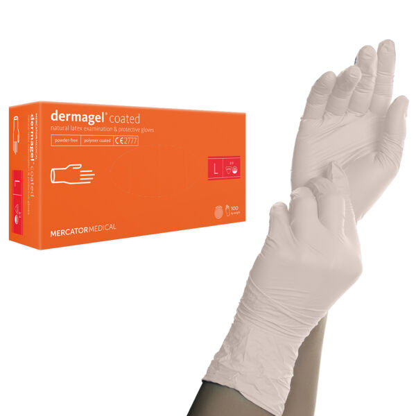 Dermagel latex púdermentes gumikesztyű L