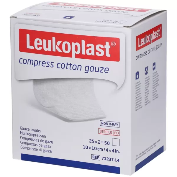 Leukoplast hajtogatott, szegett mull lap 10 x 10 cm steril