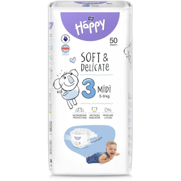 BELLA Baby Happy SOFT & DELICATE Midi Pelenka 3 (5-9kg)