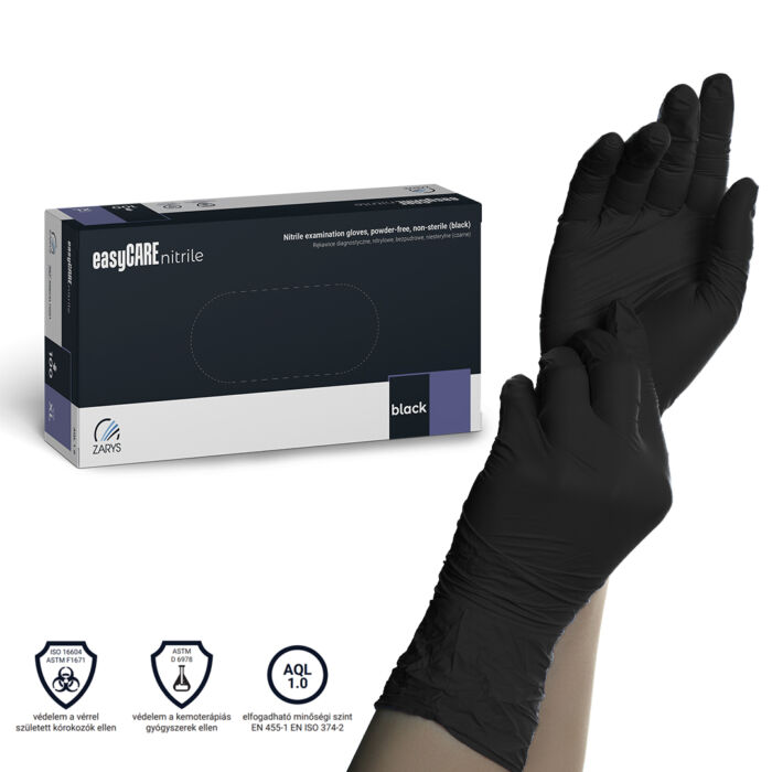 EasyCare Black Nitril Prémium Gumikesztyű XS