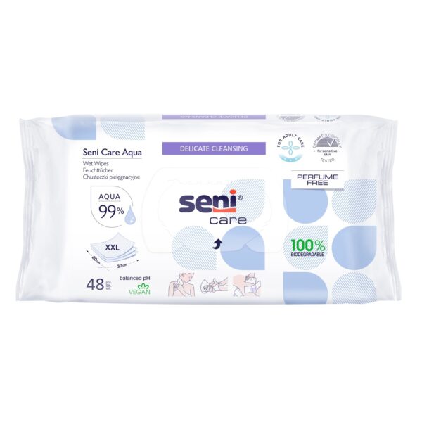 Seni Care Aqua XXL nedves törlőkendő 20x30 cm 48 db